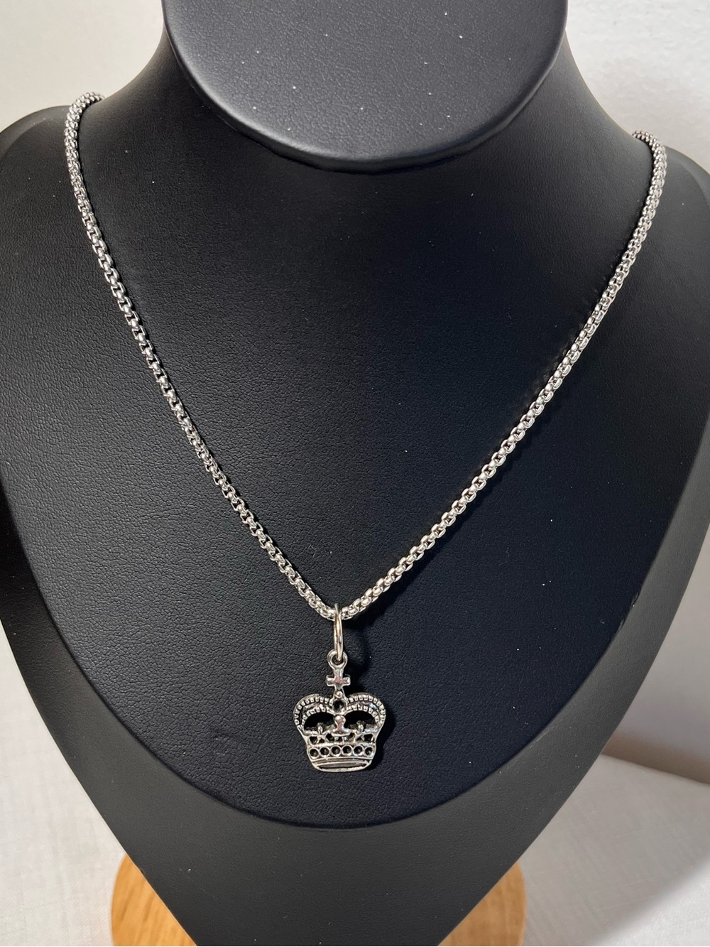 Silver Crown Pendant Necklace - Silver-tone